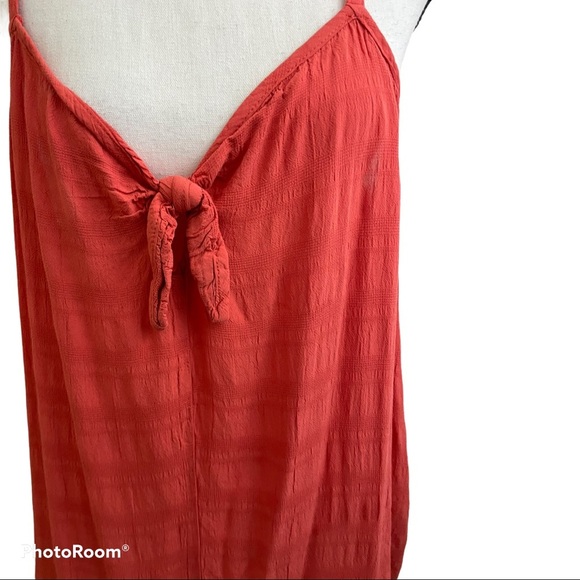 Torrid spaghetti strap tie bow texture top size 0 torrid 12 plus orange. - Picture 2 of 8